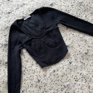 Zara Black Long Sleeve Top